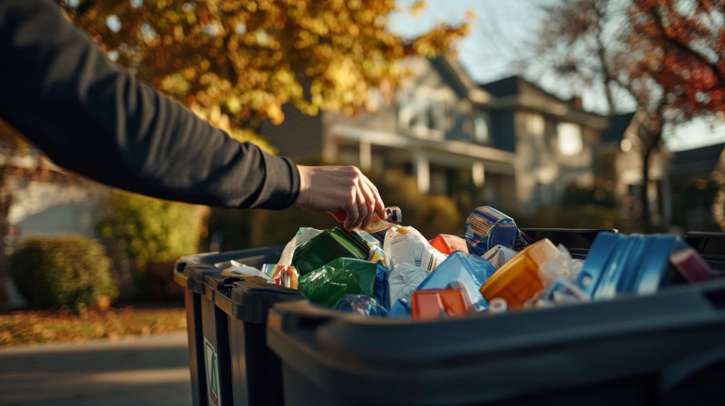 Service de Pro Clean Expert pour le nettoyage des locaux poubelles, représenté par une poubelle pleine de déchets
